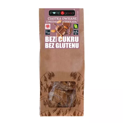 Pure&Good Ciastka owsiane z migda�ami i czekolad� bezglutenowe 150 g