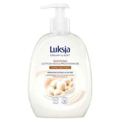 Luksja �agodz�ce kremowe myd�o w p�ynie Mleczko bawe�niane i prowitamina B5 500 ml