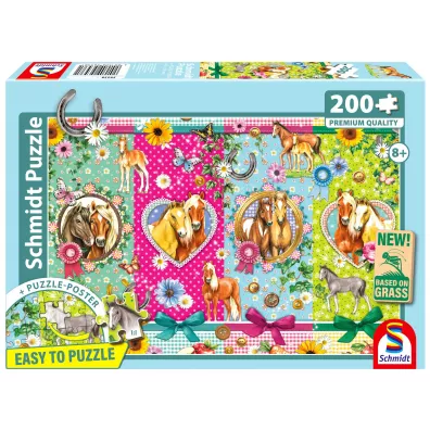 Puzzle 200 el. PQ Szcz�liwe konie Schmidt