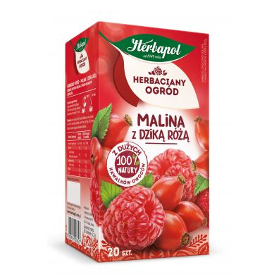 Herbapol Herbatka owocowo-ziołowa Malina z dzika różą Herbaciany Ogród 20 x 2,7 g
