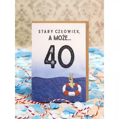Absztyfikant Kartka Stary cz�owiek a mo�e 40