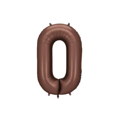Balon foliowy cyfra 0 86cm mocca