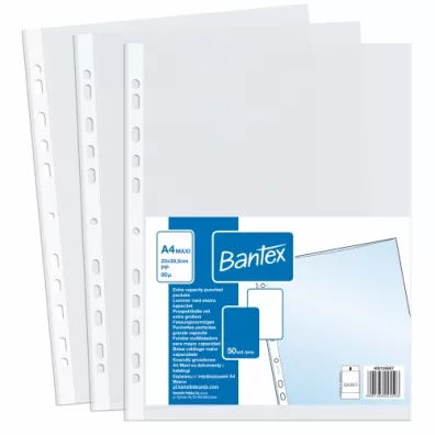 Bantex Koszulki groszkowe Maxi A4 , PP 90 mic. 50 szt.
