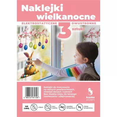 Kunke Naklejki Wielkanocne Ga��zka i zaj�czek 3 szt.