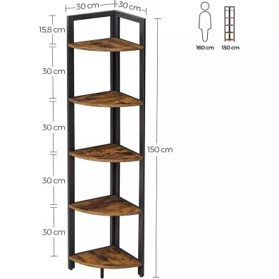 Songmics Rega drabinkowy narony 5 poziomw LOFT