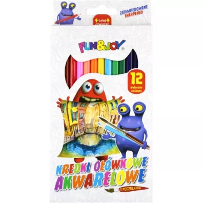 Hasta Kredki o��wkowe akwarelowe z p�dzelkiem 12 szt.