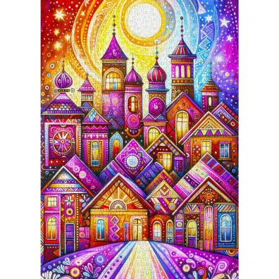 Puzzle 1000 Fioletowe miasto Enjoy