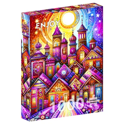 Puzzle 1000 Fioletowe miasto Enjoy