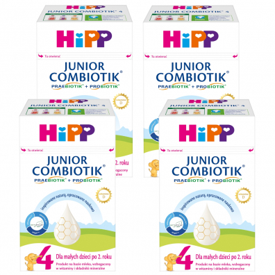 Hipp 4 Junior Combiotik Produkt na bazie mleka dla małych dzieci po 2. roku Zestaw 4 x 550 g