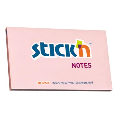 Stickn Notes samoprzylepny pastelowy r�owy 12.7 x 7.6 cm