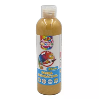 Sweet colours Farba dekoracyjna brokatowa z�ota 250ml