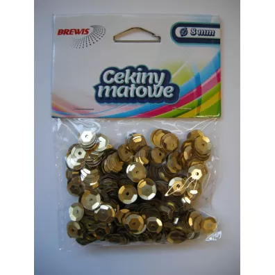 Cekiny matowe M100 8mm, 10g piaskowe