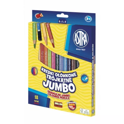 Astra Kredki o��wkowe tr�jk�tne Jumbo 18 szt.