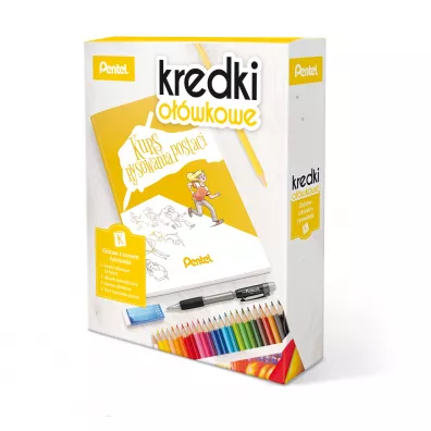 Pentel Zestaw Kurs Rysowania + kredki 24 kolory