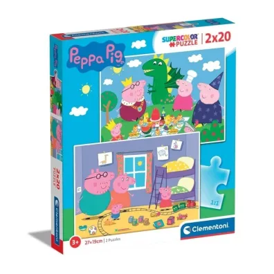 Puzzle 2x20 el. SuperColor. �winka Peppa Clementoni
