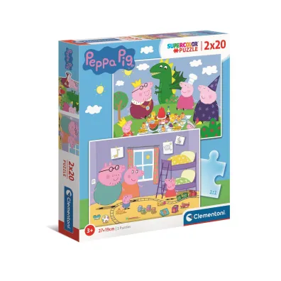 Puzzle 2x20 el. SuperColor. �winka Peppa Clementoni