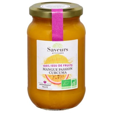 Saveurs Et Fruits Mus z mango i marakui z kurkumą 310 g Bio