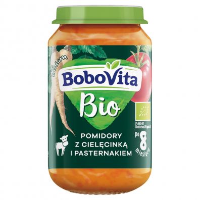 BoboVita Obiadek Cielęcinka z pomidorem i pasternakiem po 8. miesiącu 190 g Bio