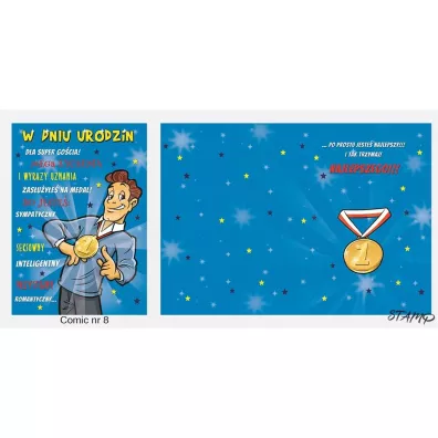 Stamp Karnet Comic B6 + koperta wz�r nr 08 Urodziny