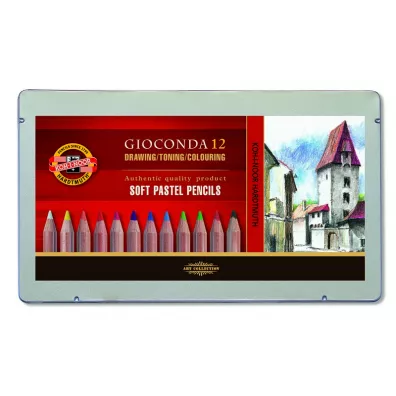 Koh-I-Noor Pastele suche w owku Gioconda w opakowaniu metalowym 12 kolorw