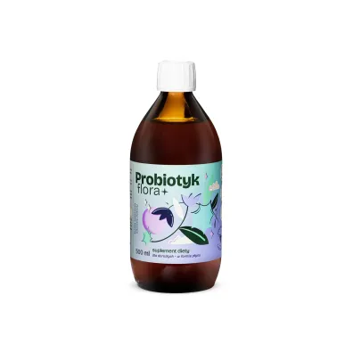 Manufaktura Rodziny Sadowskich Probiotyk Flora+ o smaku poziomkowym Suplement diety 500 ml