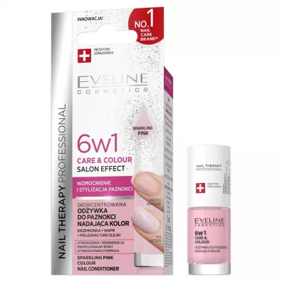Eveline Cosmetics EVELINE_Nail Therapy 6w1 Care & Colour skoncentrowana od�ywka do paznokci Sparkling Pink 5 ml