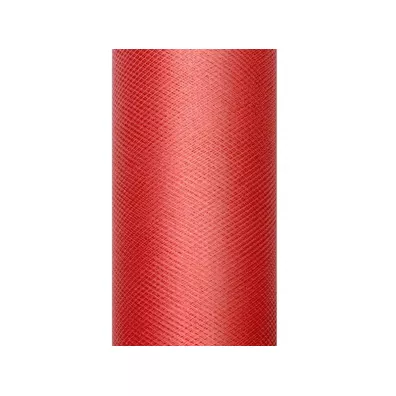 PartyDeco Tiul g�adki czerwony 0,15x9m