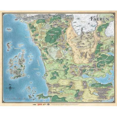 Gale Force Nine Dungeons & Dragons. Mapa Faerunu