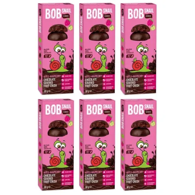 Bob Snail Przek�ska jab�kowo-malinowa w ciemnej czekoladzie Zestaw 6 x 30 g