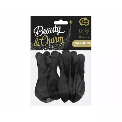 Godan Balony Beauty&Charm metaliki czarne 10 szt.