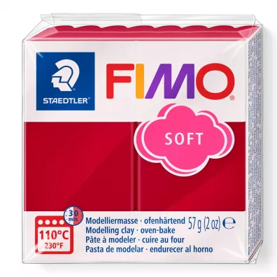 Staedtler Masa plastyczna termoutwardzalna Soft, karminowa, 57g, kostka