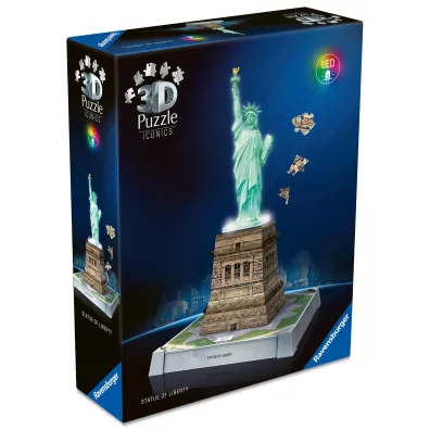 Puzzle 128 el. 3D Iconics Statua Wolno�ci Ravensburger