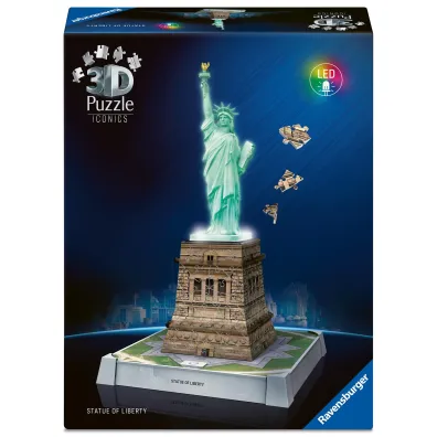 Puzzle 128 el. 3D Iconics Statua Wolno�ci Ravensburger
