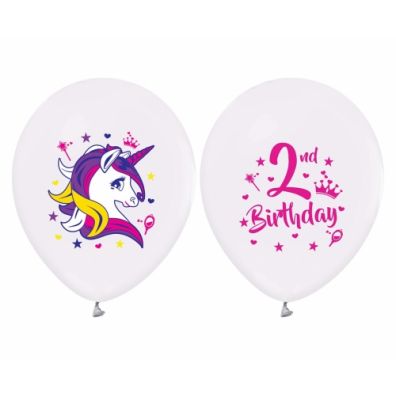 Godan Balony 2 Urodziny jednoroce 5 szt.