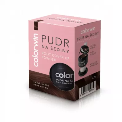 Colorwin Puder do retuszowania siwizny z lusterkiem i aplikatorem Dark Brown 3.2 g