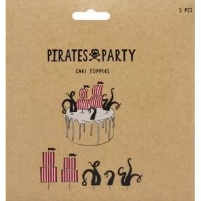 PartyDeco Toppery na tort Piraci i o�miornice 13.5x21cm