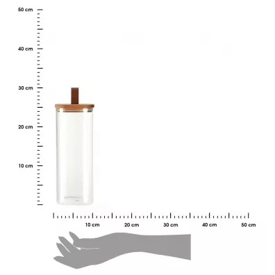 Excellent Houseware Soik szklany z drewnian pokrywk 1.9 l