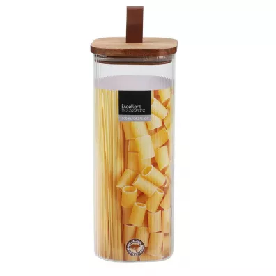 Excellent Houseware Soik szklany z drewnian pokrywk 1.9 l