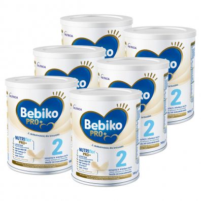 Bebiko Pro+ 2 Mleko następne dla niemowląt powyżej 6. miesiąca życia Zestaw 6 x 700 g