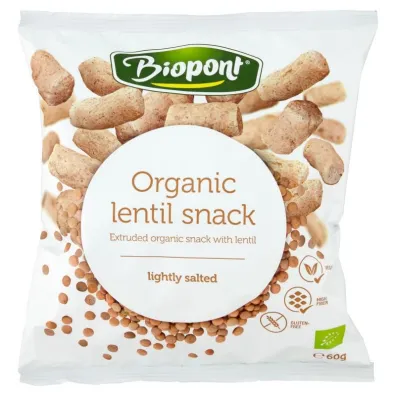Biopont Chrupki z soczewicy delikatnie solone bezglutenowe 60 g Bio