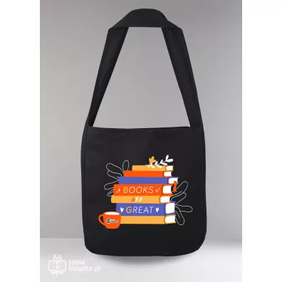 TanioKsikowa torba - Books are great 40x40x8 z dnem i jednym uchem