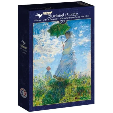 Puzzle 1000 el. Madam Monet z synem, Claude Monet Bluebird Puzzle