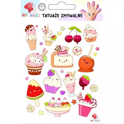 Tatua�e zmywalne dla dzieci S�odkie ciasteczka All4Kids
