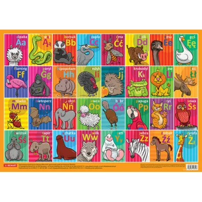 Demart Plansza edukacyjna na cian i biurko. Polski alfabet