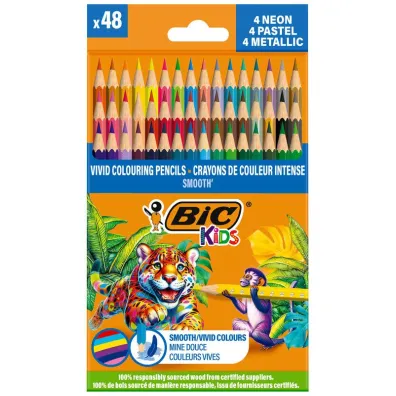 Kredki drewniane Kids Smooth ECO 48 szt BIC