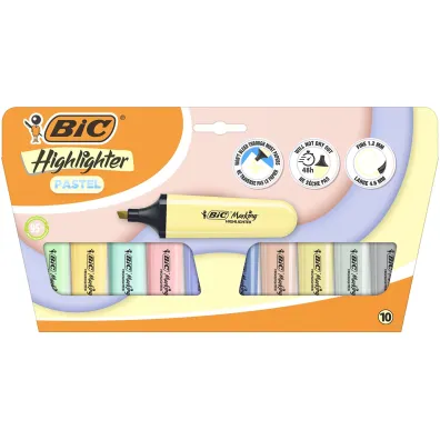 Zakre�lacz Flat Pastel mix 10 szt BIC