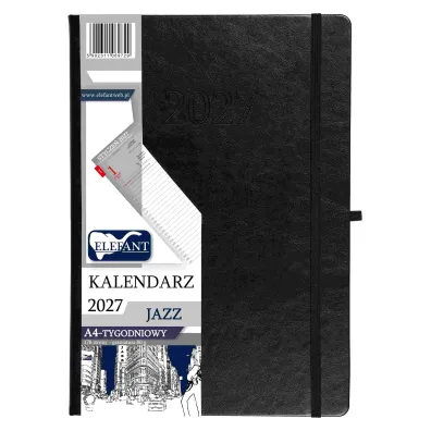 Kalendarz 2027 Jazz A4 tygodniowy czarny