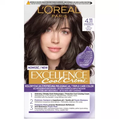 LOreal Paris Excellence Cool Creme farba do w�os�w 4.11 Ultrapopielaty Br�z