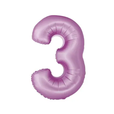 Godan Balon foliowy Smart cyfra 3 lawendowy matowy 76cm