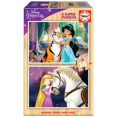 Puzzle drewniane 2 x 16 el. Aladyn, Zapltani Educa
